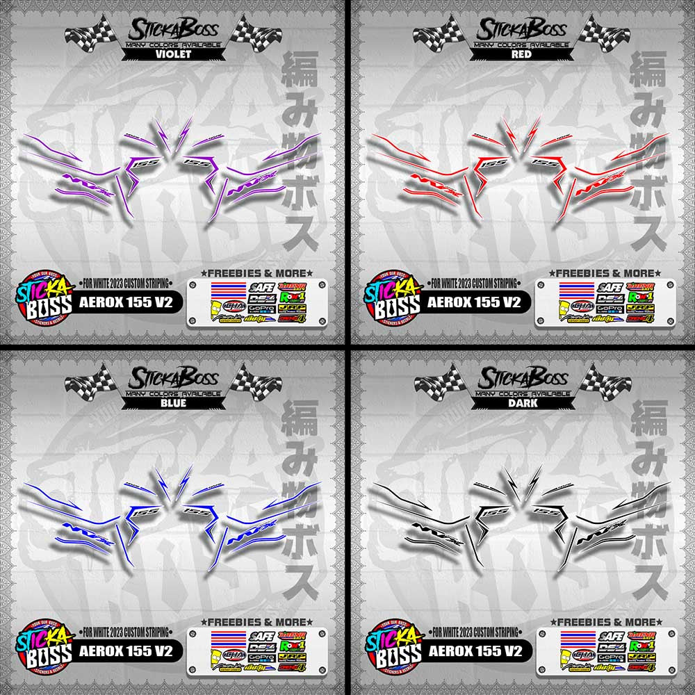 AEROX 155 V2 DECALS ( FOR WHITE 2023 CUSTOM STRIPING )【WITH FREEBIES】