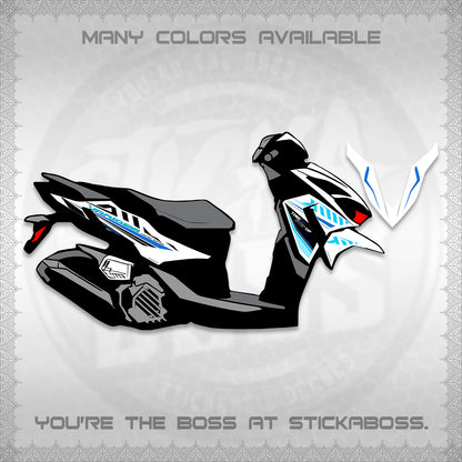 CLICK 125 V4 VARIO FOR WHITE DECALS (2026 VR0007 DESIGN) STICKER KITS By STICKABOSS
