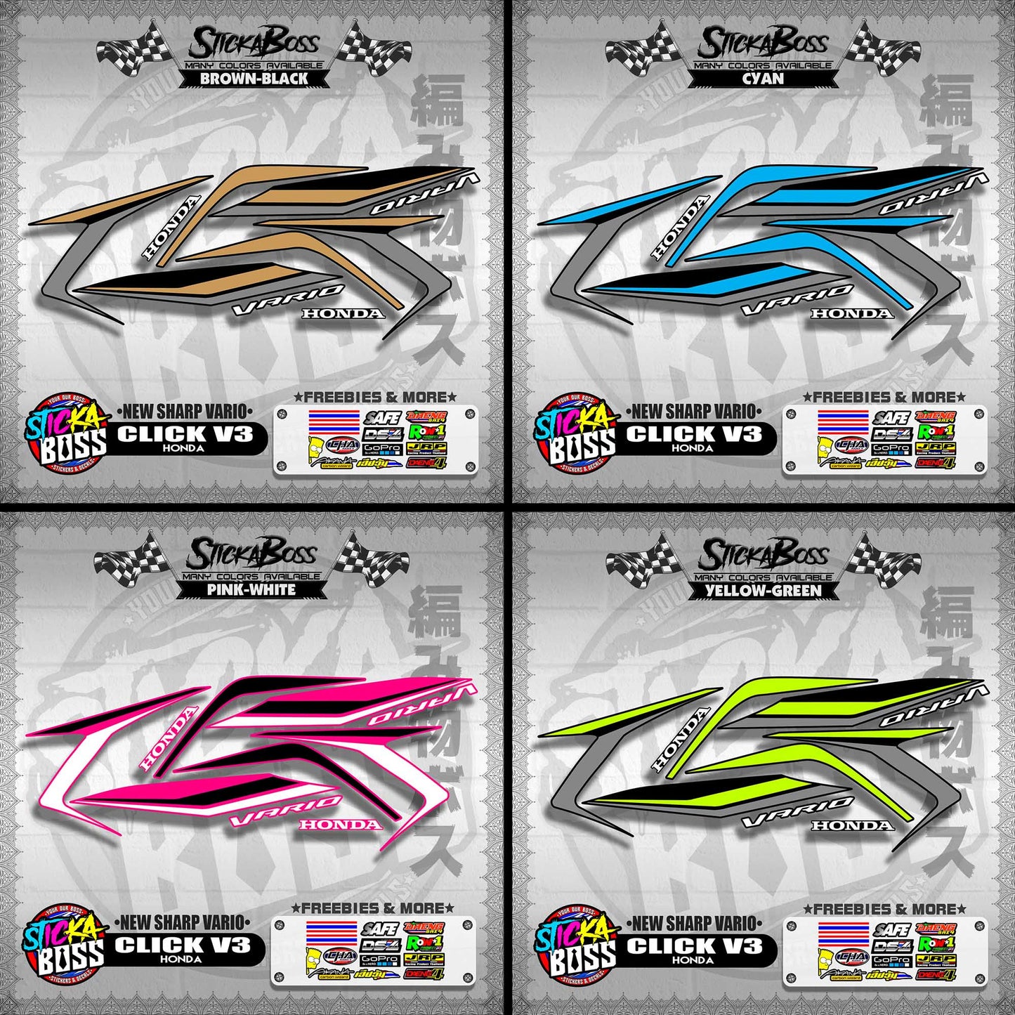 CLICK V3 DECALS ( NEW SHARP VARIO )【WITH FREEBIES】