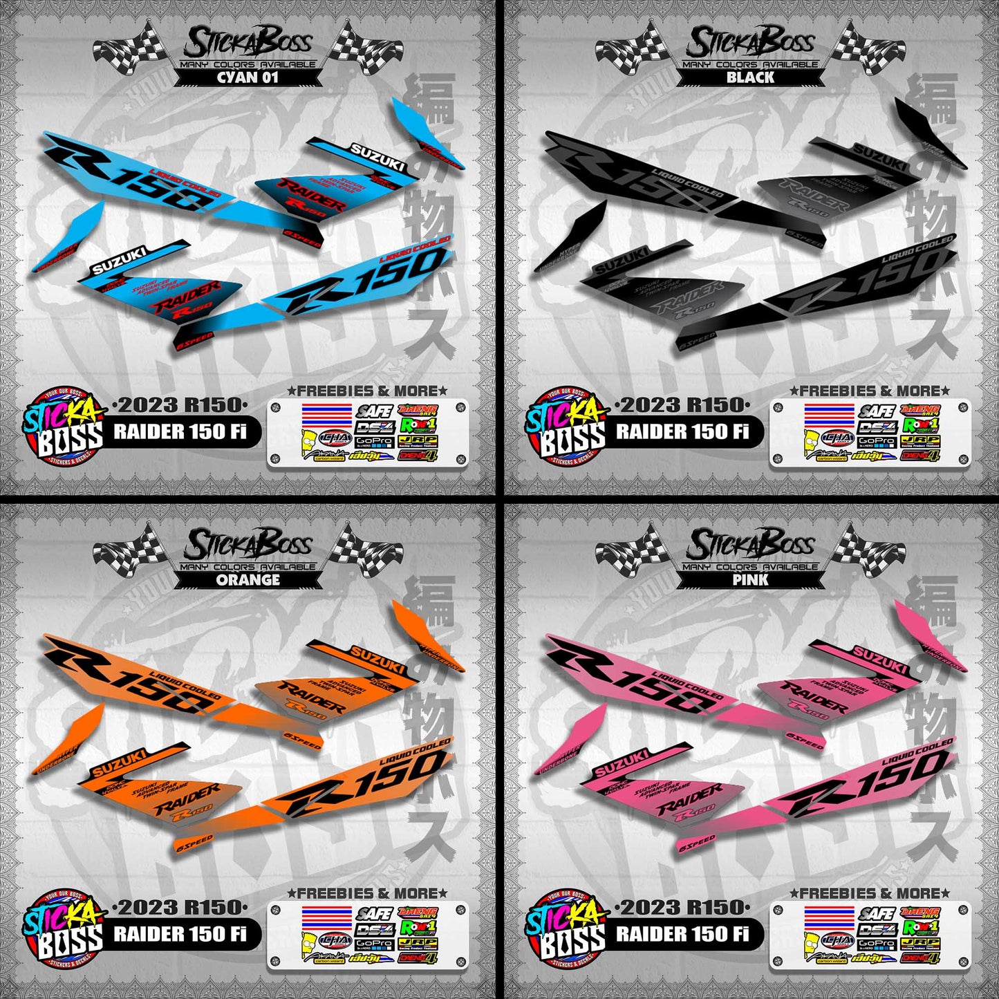 RAIDER 150 Fi DECALS ( 2023 R150 )【WITH FREEBIES】