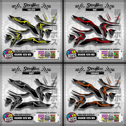 CLICK 125 V3 DECALS ( VARIO SHARP SPLATTER 02 )【WITH FREEBIES】