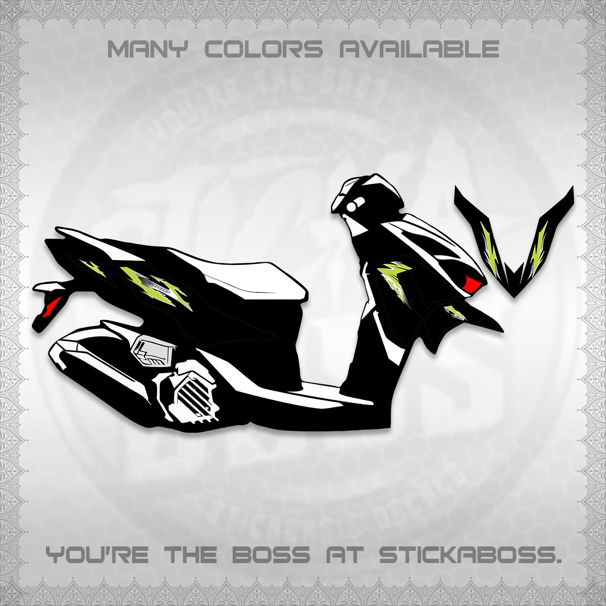 CLICK 125 V4 VARIO DECALS (2026 MODERN TRIBAL DESIGN) STICKER KITS By STICKABOSS
