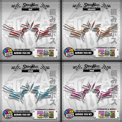 AEROX 155 V2 DECALS ( 2023 CUSTOM STRIPING )【WITH FREEBIES】