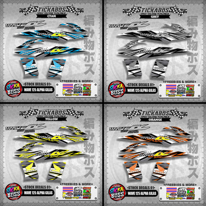 WAVE 125 ALPHA GILAS ( STOCK DECALS 01 )【WITH FREEBIES】