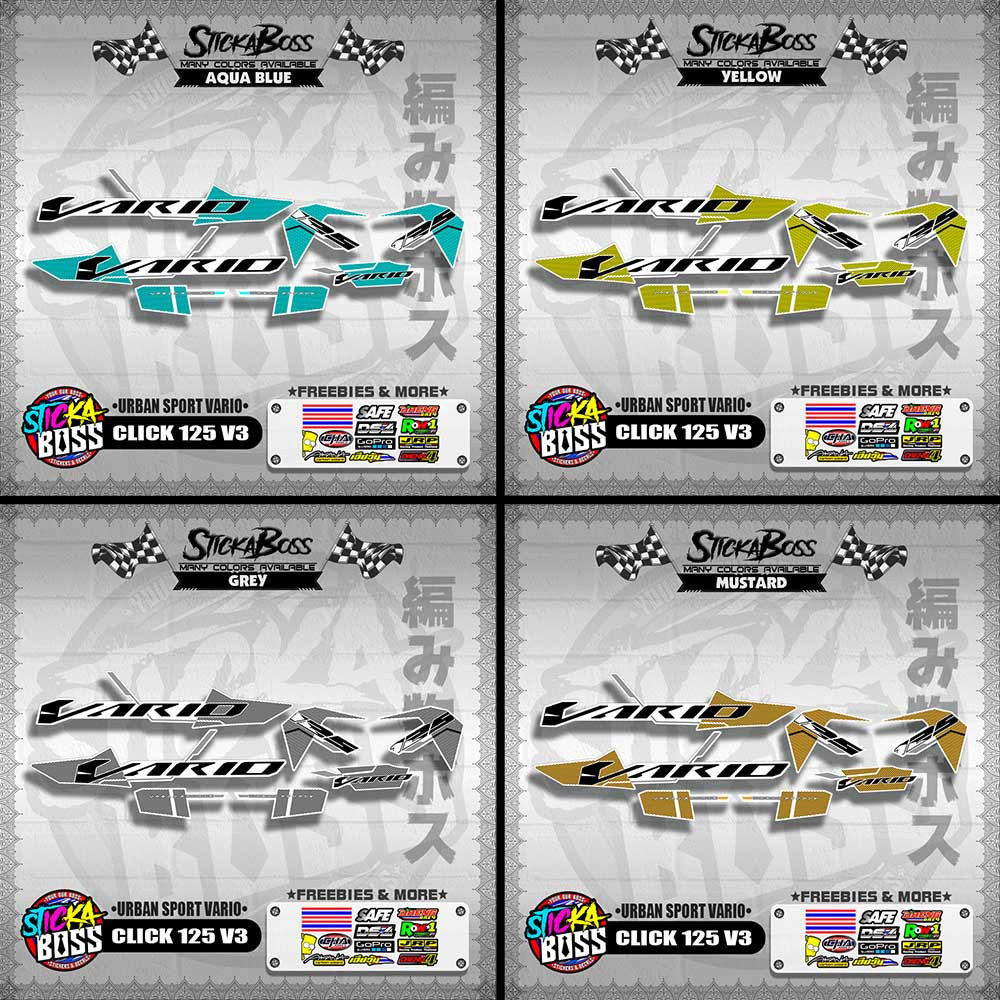 CLICK 125 V3 DECALS ( URBAN SPORT VARIO )【WITH FREEBIES】