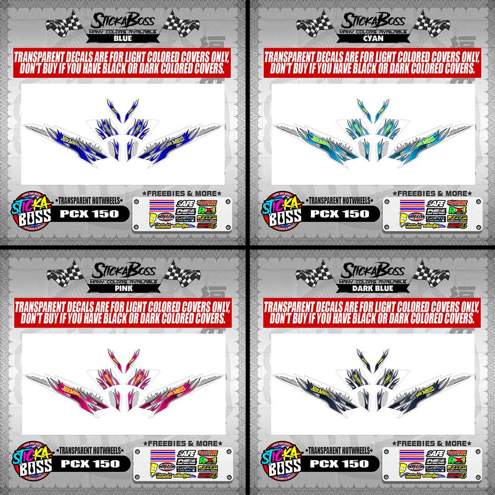 PCX 150 DECALS ( TRANSPARENT HOTWHEELS )【WITH FREEBIES】