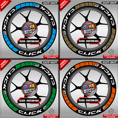 CLICK 125 MAGS STICKER SET  ( 2 MAGS ) - CUSTOM 004 | VINYL WATERPROOF CUT-OUT DECALS