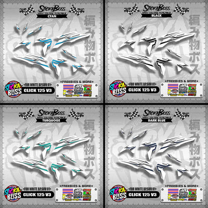 CLICK 125 V3 2023 DECALS ( FOR WHITE BP.SUV 01 )【WITH FREEBIES】