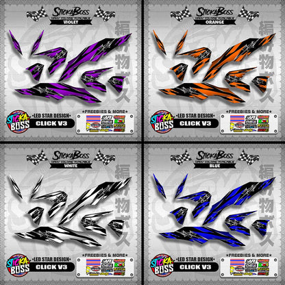 CLICK V3 DECALS ( LED STAR DESIGN )【WITH FREEBIES】