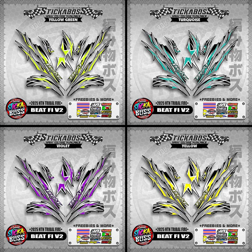 BEAT FI V2 STICKER DECALS ( 2025 NTN TRIBAL FIRE )【WITH FREEBIES】