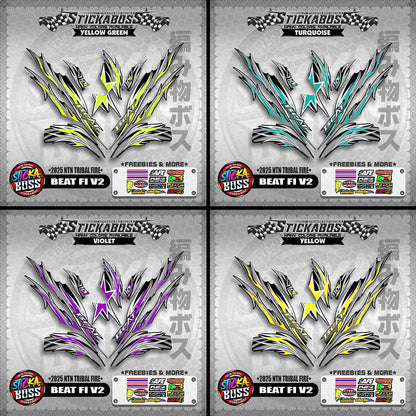 BEAT FI V2 STICKER DECALS ( 2025 NTN TRIBAL FIRE )【WITH FREEBIES】