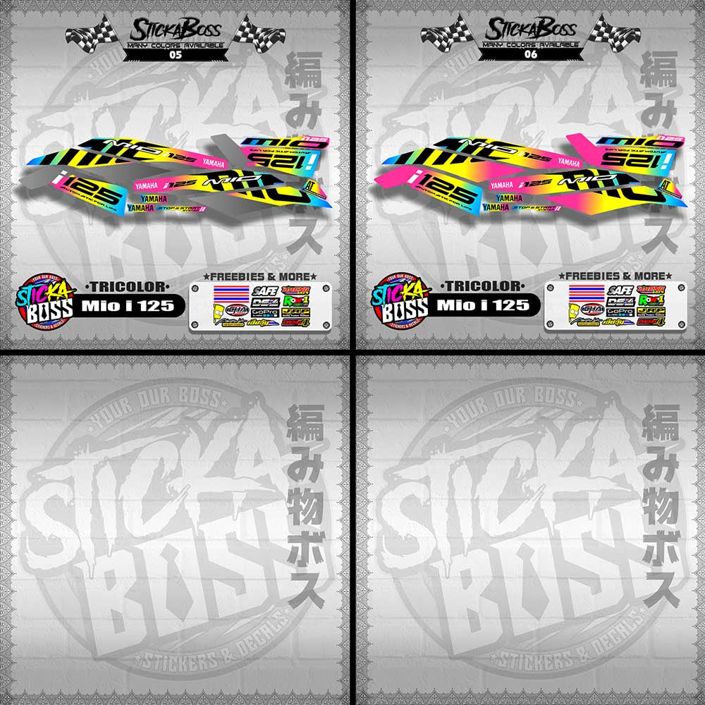 MIO I 125 STOCK DECALS ( 2019 ) [TRICOLOR]【WITH FREEBIES】