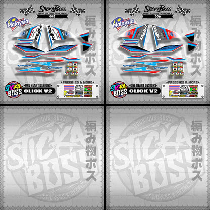 CLICK 150 / 125 / 150i / 125i V2 MALAYSIAN DECALS ( ONE HEART DESIGNS )【WITH FREEBIES】