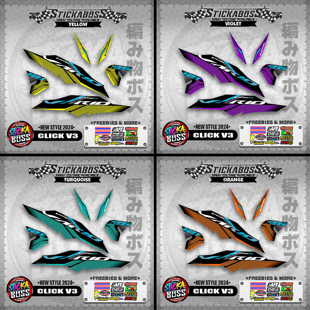 CLICK V3 MALAYSIAN CONCEPT STICKER DECALS ( NEW STYLE 2024 )【WITH FREEBIES】