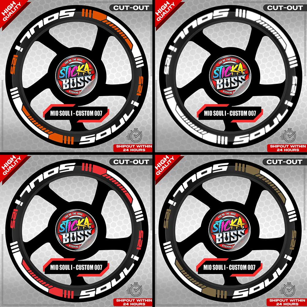 MIO SOUL I 125 MAG STICKER SET ( 2 MAGS ) - CUSTOM 007 | VINYL WATERPROOF CUT-OUT DECALS