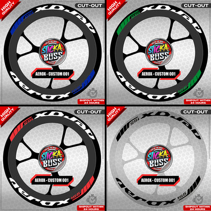 AEROX 155 MAG STICKER SET ( 2 MAGS ) - CUSTOM 001 | VINYL WATERPROOF CUT-OUT DECALS