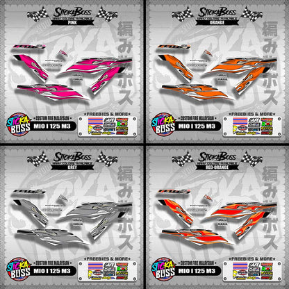 MIO I 125 M3 DECALS ( CUSTOM FIRE MALAYSIAN )【WITH FREEBIES】