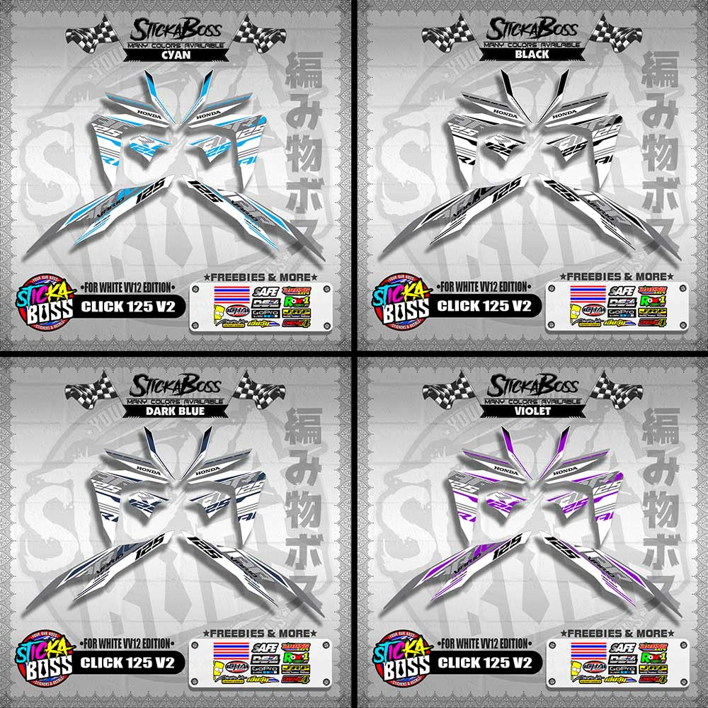 CLICK 125 V2 DECALS ( FOR WHITE VV12 EDITION )【WITH FREEBIES】