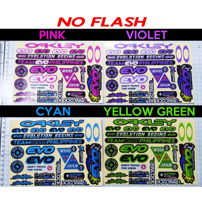 EVO REFLECTORIZED HELMET VISOR STICKERS【DIFFERENT COLORS / THICKER QUALITY / HD PRINTOUT】