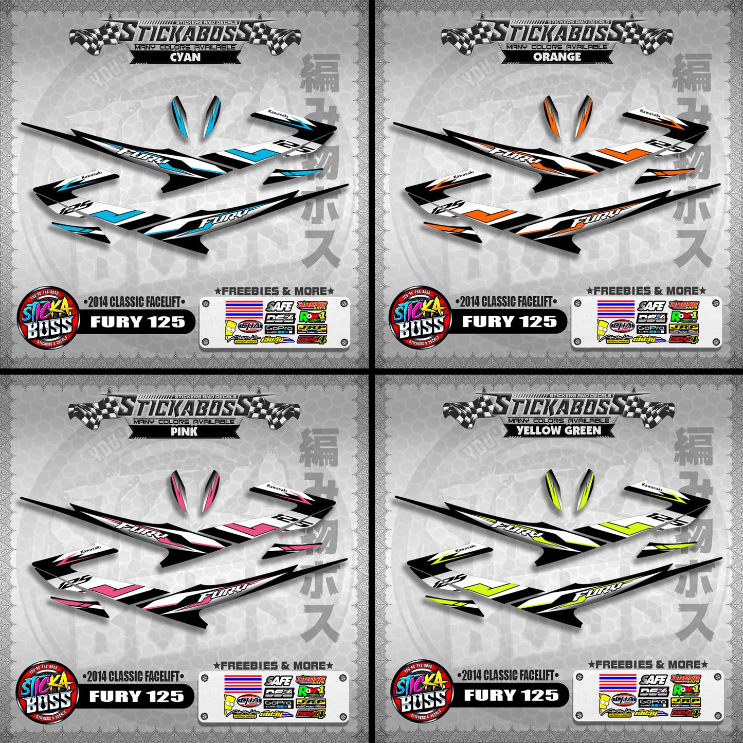 FURY 125 STICKER DECALS ( 2014 CLASSIC FACELIFT )【WITH FREEBIES】