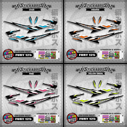 FURY 125 STICKER DECALS ( 2014 CLASSIC FACELIFT )【WITH FREEBIES】