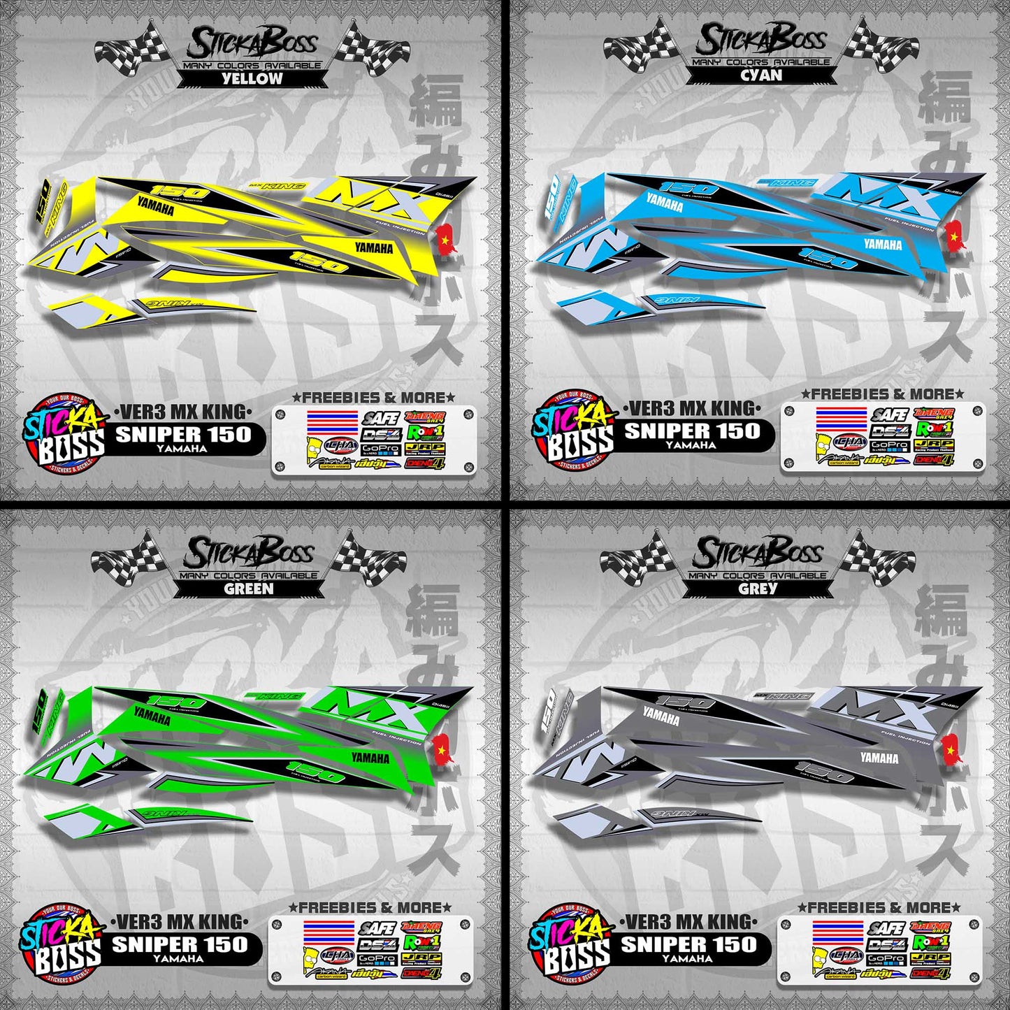 SNIPER 150 DECALS ( VER3 MX KING )【WITH FREEBIES】