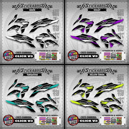 CLICK V3 STICKER DECALS ( 2025 CARRERA )【WITH FREEBIES】