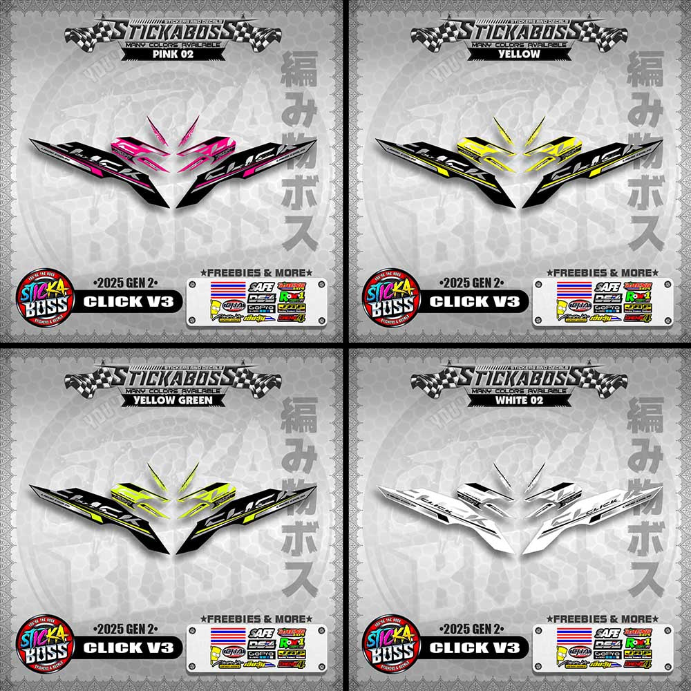 CLICK V3 INDO STICKER DECALS ( 2025 GEN 2 )【WITH FREEBIES】