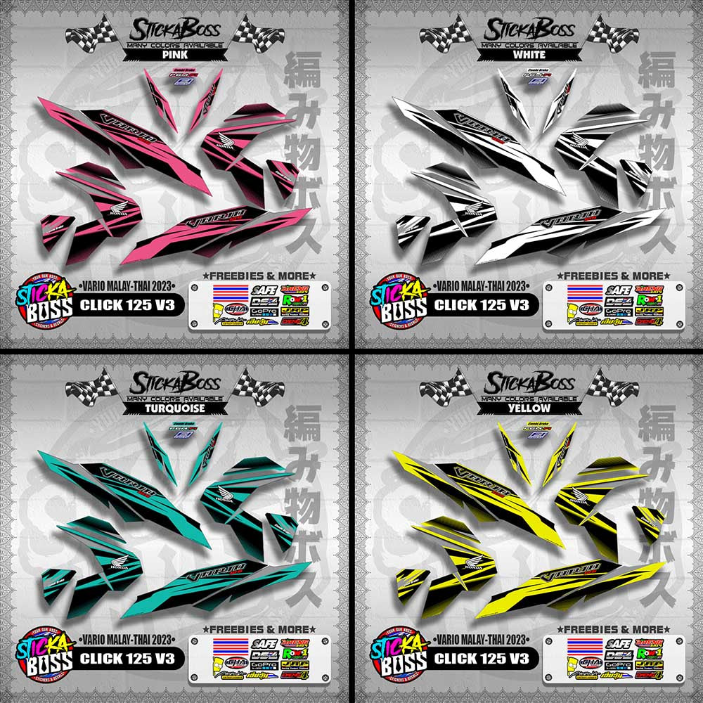 CLICK 125 V3 DECALS ( VARIO MALAY-THAI 2023 )【WITH FREEBIES】