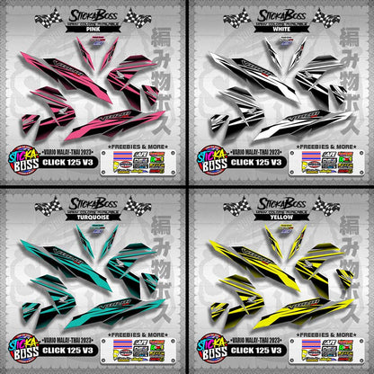 CLICK 125 V3 DECALS ( VARIO MALAY-THAI 2023 )【WITH FREEBIES】