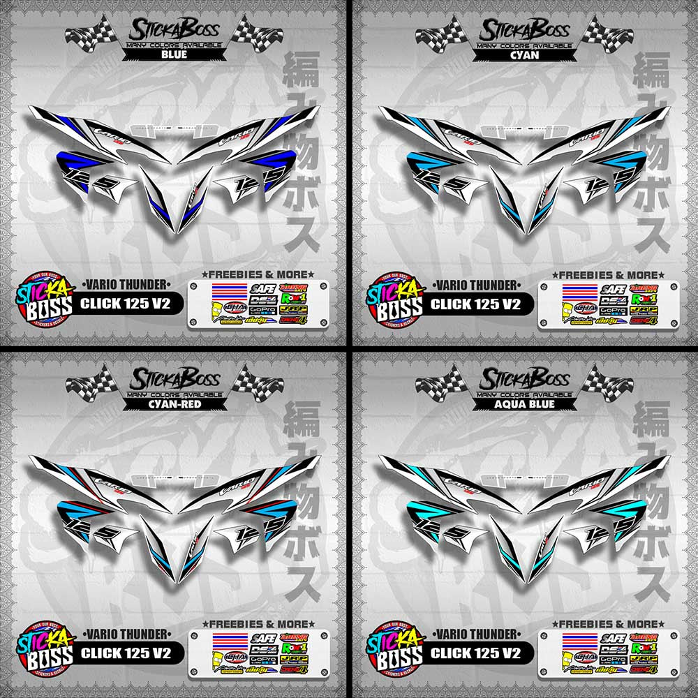 CLICK 125 V2 DECALS ( VARIO THUNDER )【WITH FREEBIES】