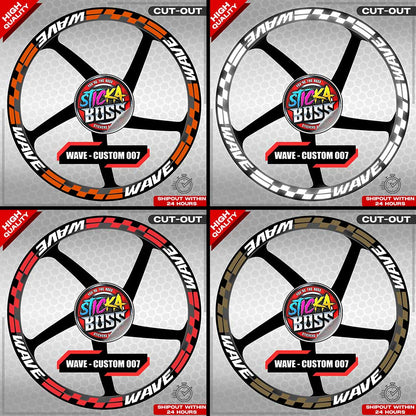 WAVE 110 / 125 MAG STICKER SET ( 2 MAGS ) - CUSTOM 007 | VINYL WATERPROOF CUT-OUT DECALS