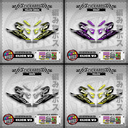 CLICK V3 STICKER DECALS ( 2025 DISTORTION LINE STAR  )【WITH FREEBIES】