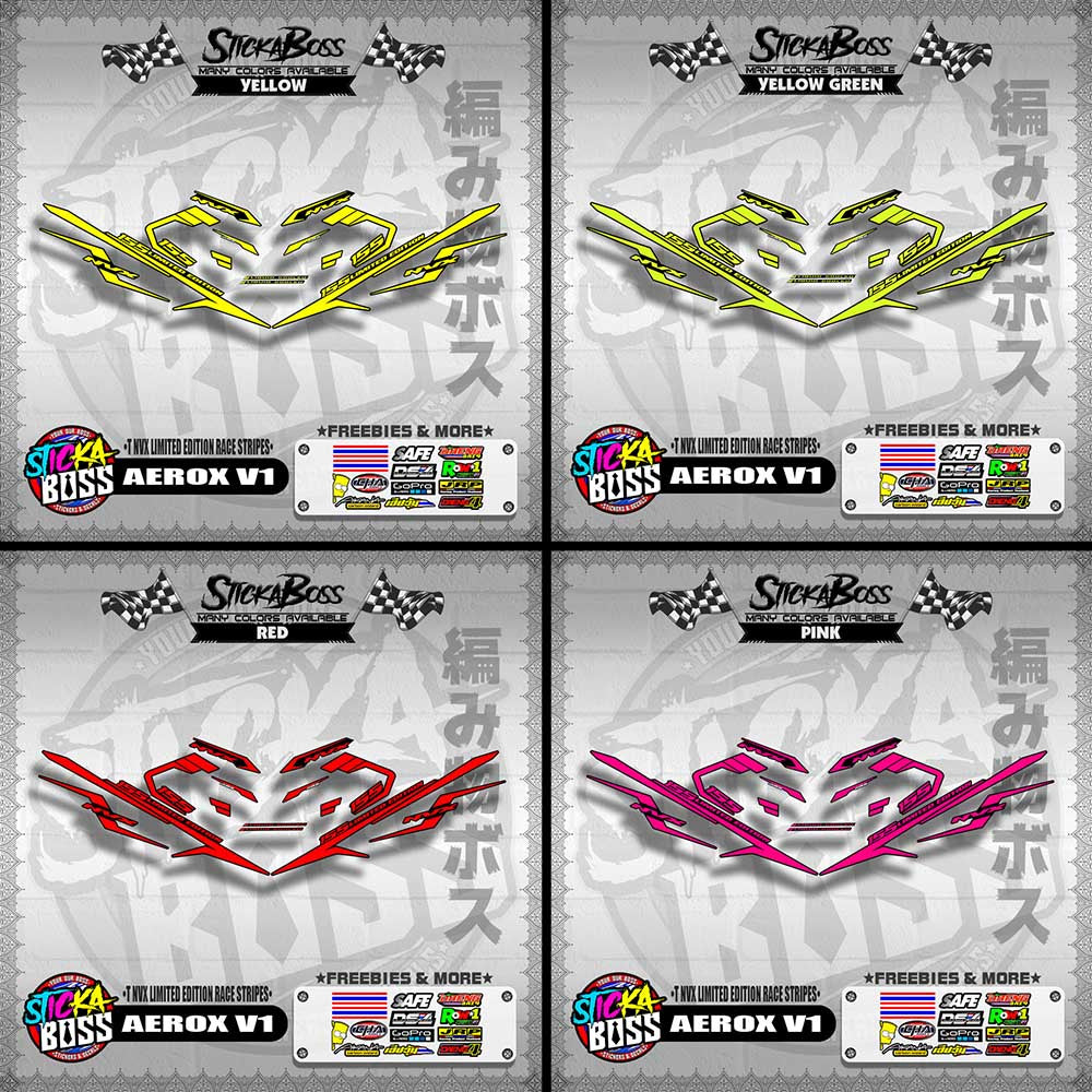 AEROX V1 DECALS ( NVX LIMITED EDITION RACE STRIPES )【WITH FREEBIES】