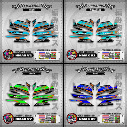 NMAX V2 MALAYSIAN STICKER DECALS ( 2025 VV12 DESIGN )【WITH FREEBIES】