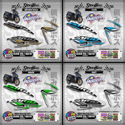 CLICK 125 / 150 V2 MALAYSIAN DECALS ( VARIO MALAYSIA 2021 )【WITH FREEBIES】