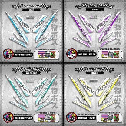 MIO SOUL I 125 GT STICKER DECALS ( FOR WHITE AVANTIZ SOLARIZ )【WITH FREEBIES】