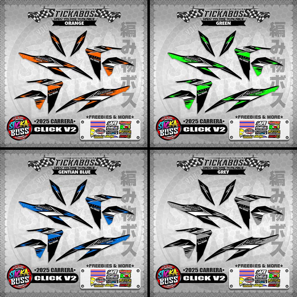 CLICK V2 STICKER DECALS ( 2025 CARRERA )【WITH FREEBIES】