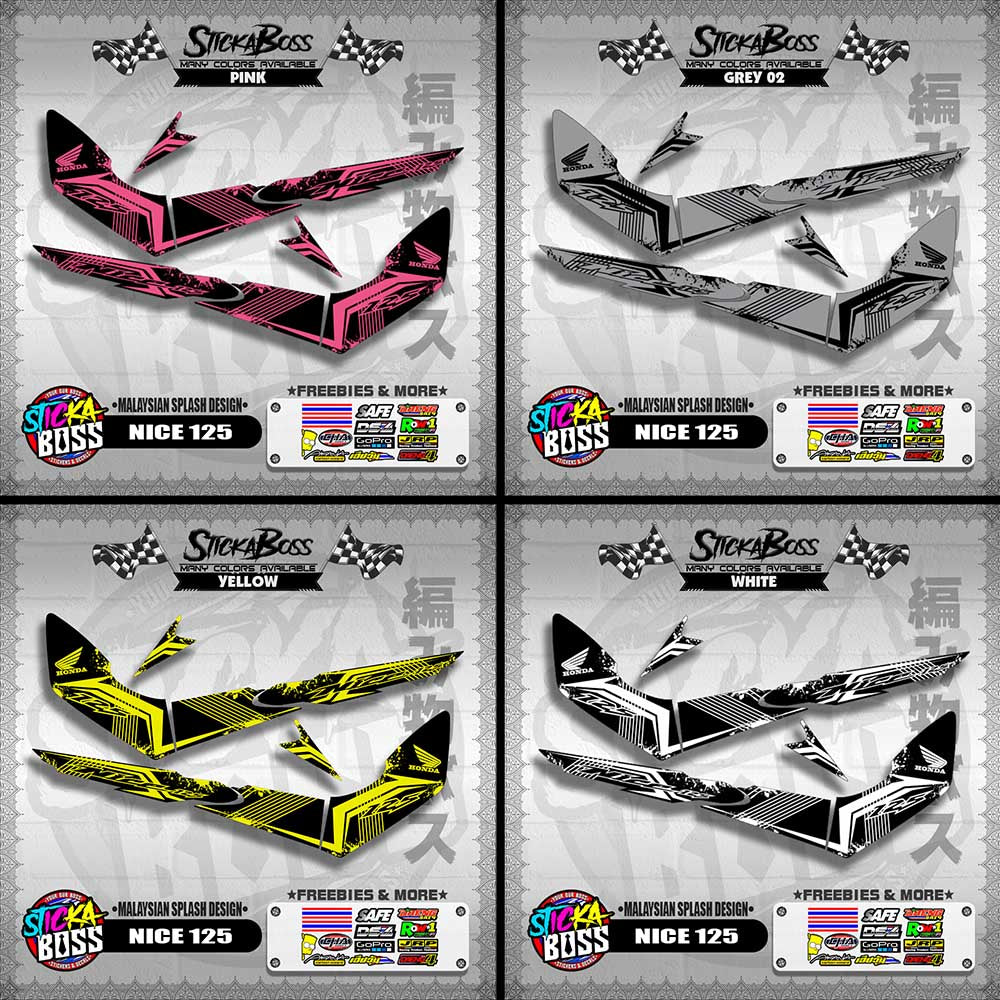 NICE 125 DECALS ( MALAYSIAN SPLASH DESIGN ) [ PREMIUM GLOSSY LAMINATED ]【WITH FREEBIES】