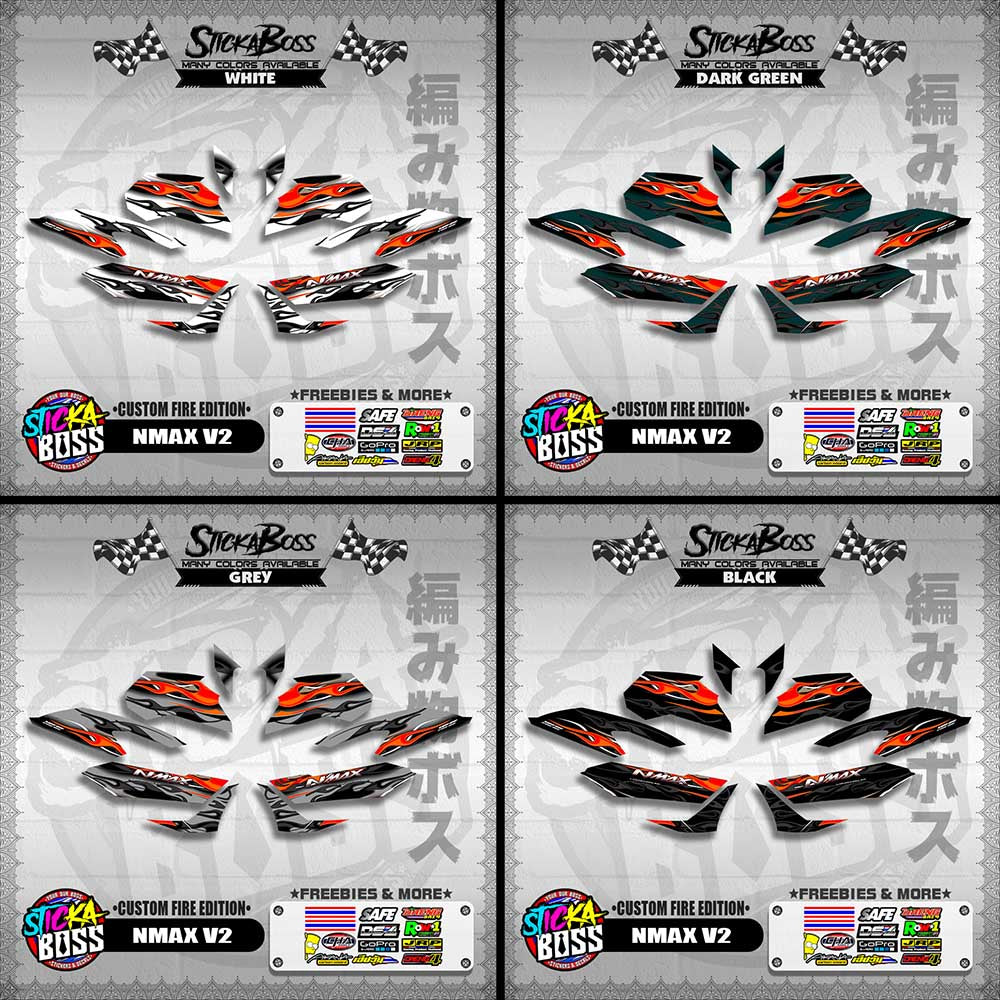 NMAX V2 DECALS ( CUSTOM FIRE EDITION )【WITH FREEBIES】