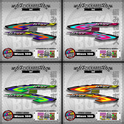 HONDA WAVE 100 ALPHA OLD STOCK DECALS ( S DESIGN )【WITH FREEBIES】