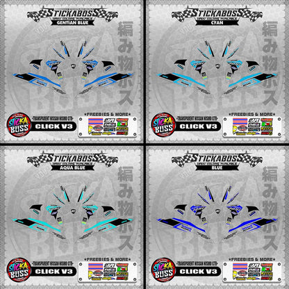 【PREMIUM UV PRINT】TRANSPARENT CLICK V3 STICKER DECALS ( NISSAN NISMO GTR )【WITH FREEBIES】