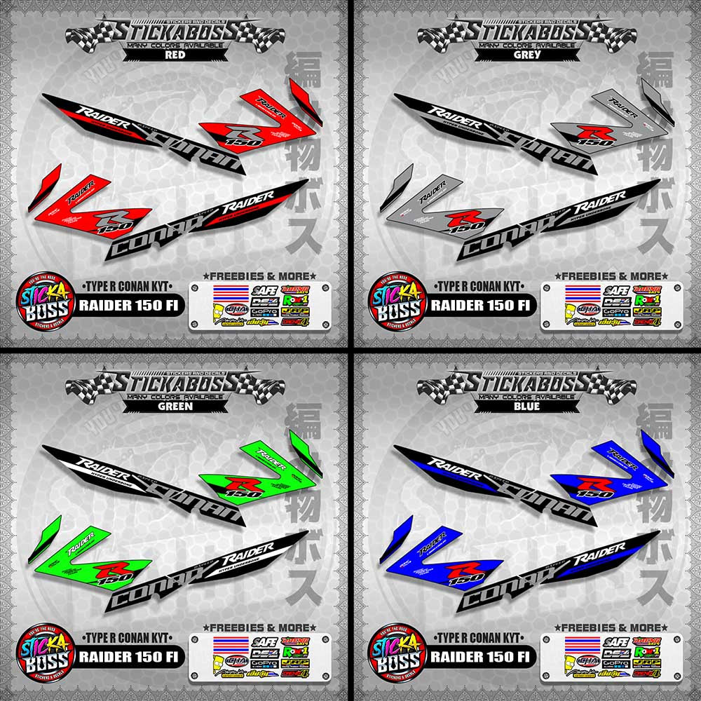 RAIDER 150 FI DECALS ( TYPE R CONAN KYT ) 【WITH FREEBIES】