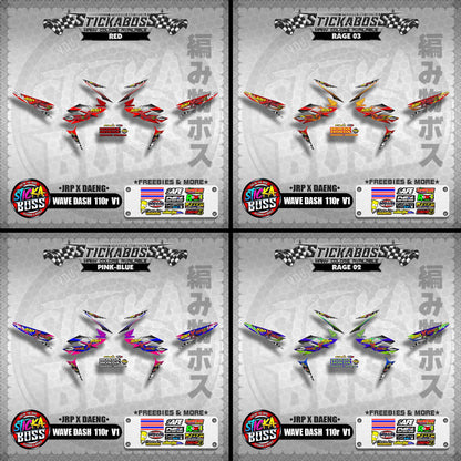 Honda Wave Dash 110r v1【 JRP X DAENG DECALS 】 (Rusi Swish Mono)