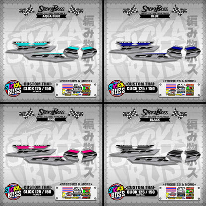 CLICK 125 / 150 DECALS ( CUSTOM THAI )【WITH FREEBIES】