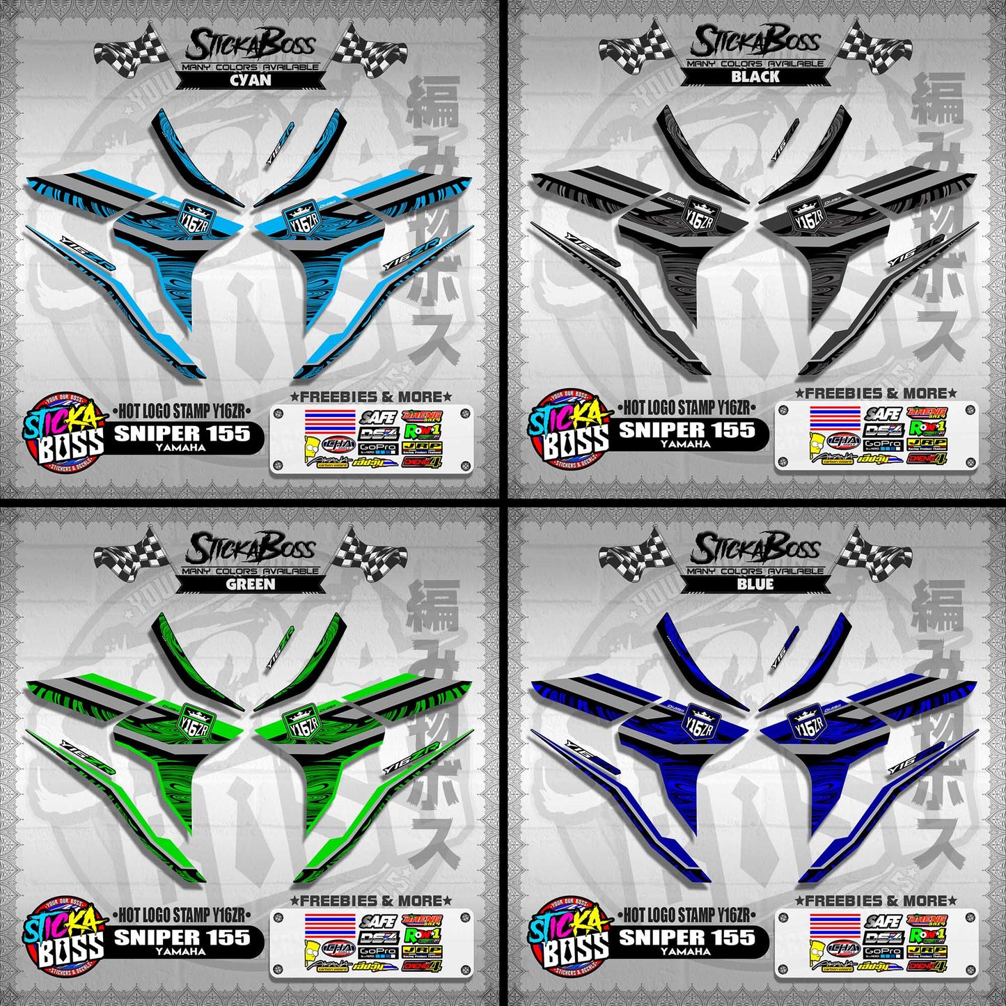 SNIPER 155 DECALS ( HOT LOGO STAMP Y16ZR )【WITH FREEBIES】