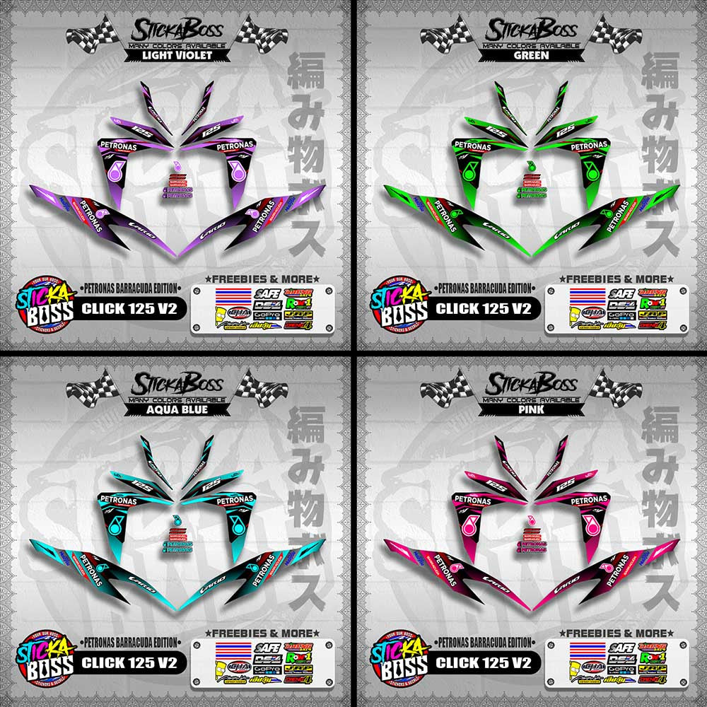 CLICK 125 V2 DECALS ( PETRONAS BARRACUDA EDITION )【WITH FREEBIES】