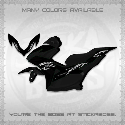 AEROX 155 V2 FOR WHITE DECALS (2026 TRIBAL LIGHTNING DESIGN) STICKER KITS BY STICKABOSS