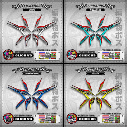 CLICK V3 STICKER DECALS ( 2025 NEW CAMO STRIPPING )【WITH FREEBIES】
