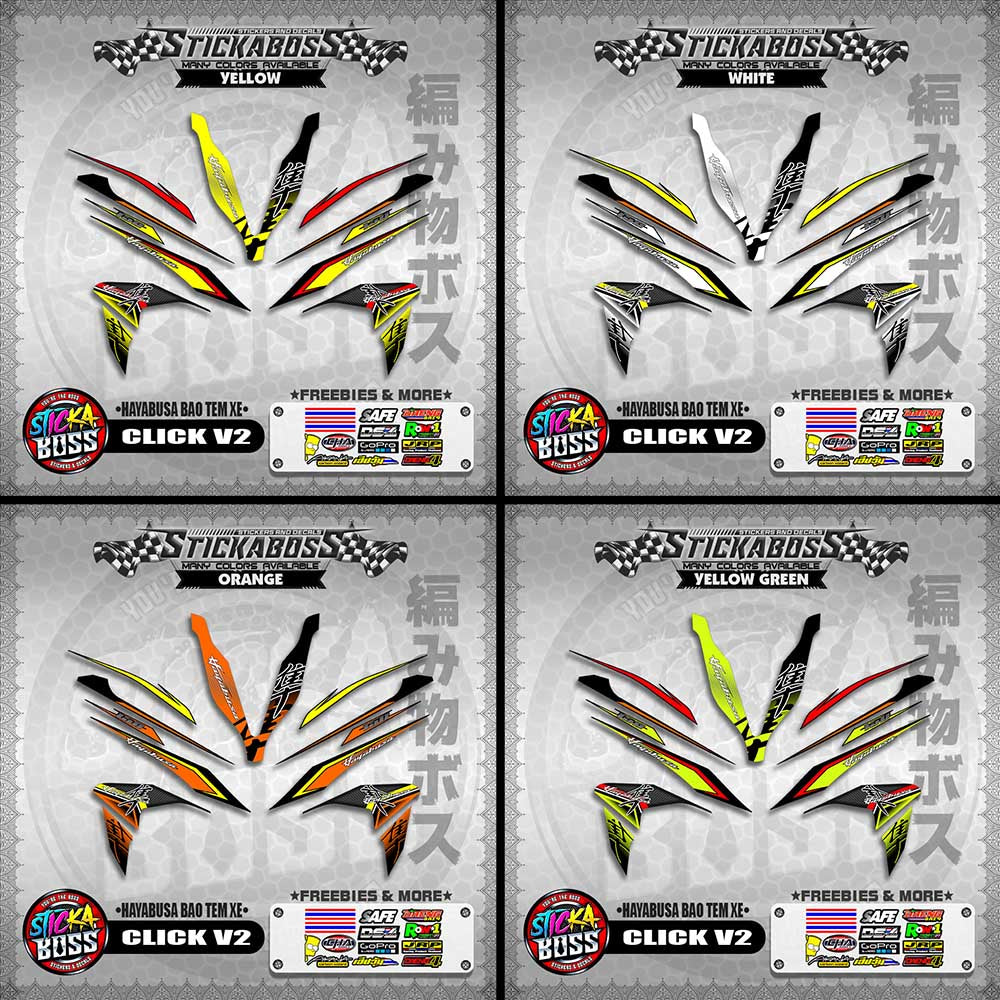 CLICK V2 INDO STICKER DECALS ( HAYABUSA BAO TEM XE )【WITH FREEBIES】